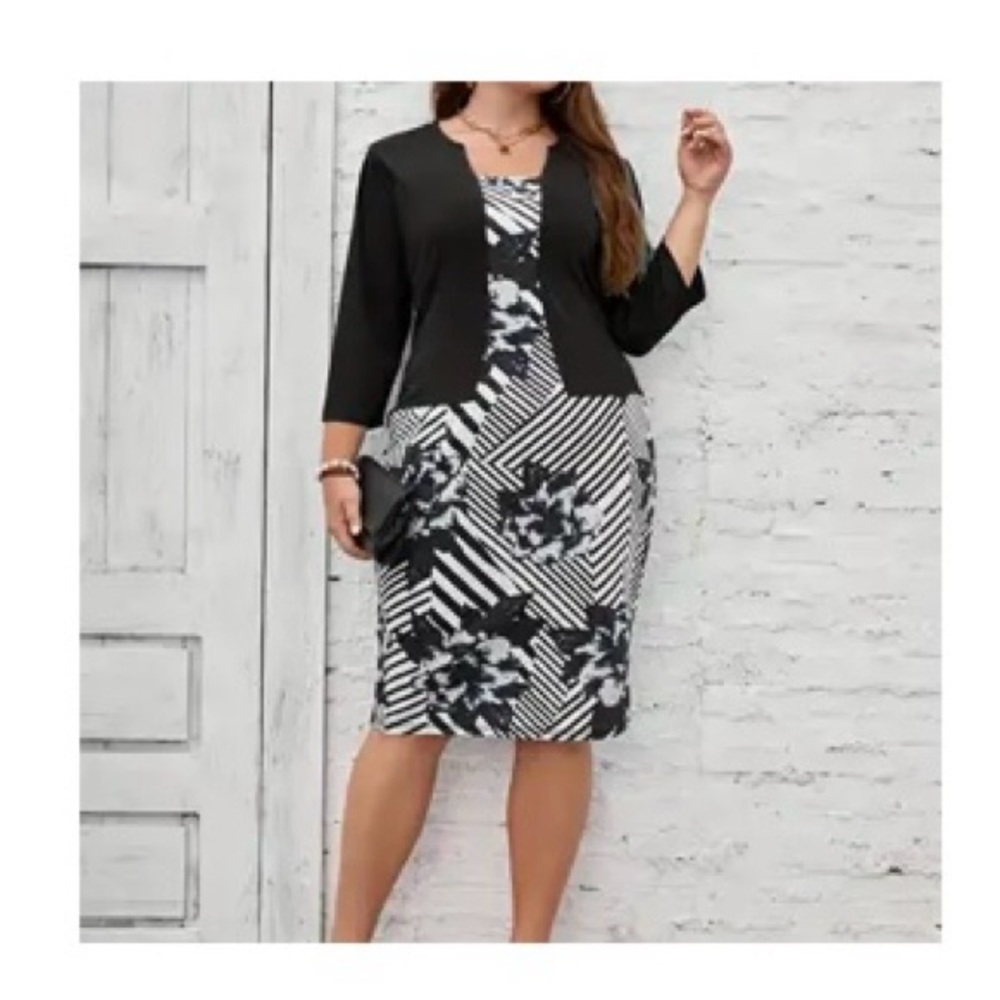 Plus size spring/fall bodycon dress